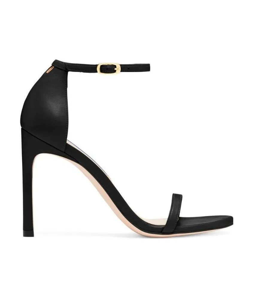 Single-Button High-Heeled Sandals