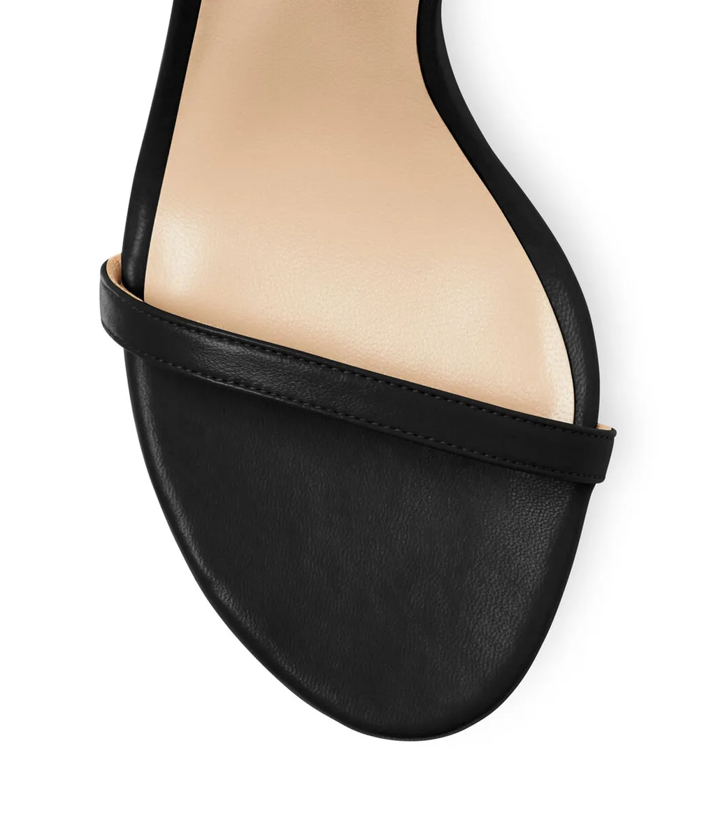Single-Button High-Heeled Sandals