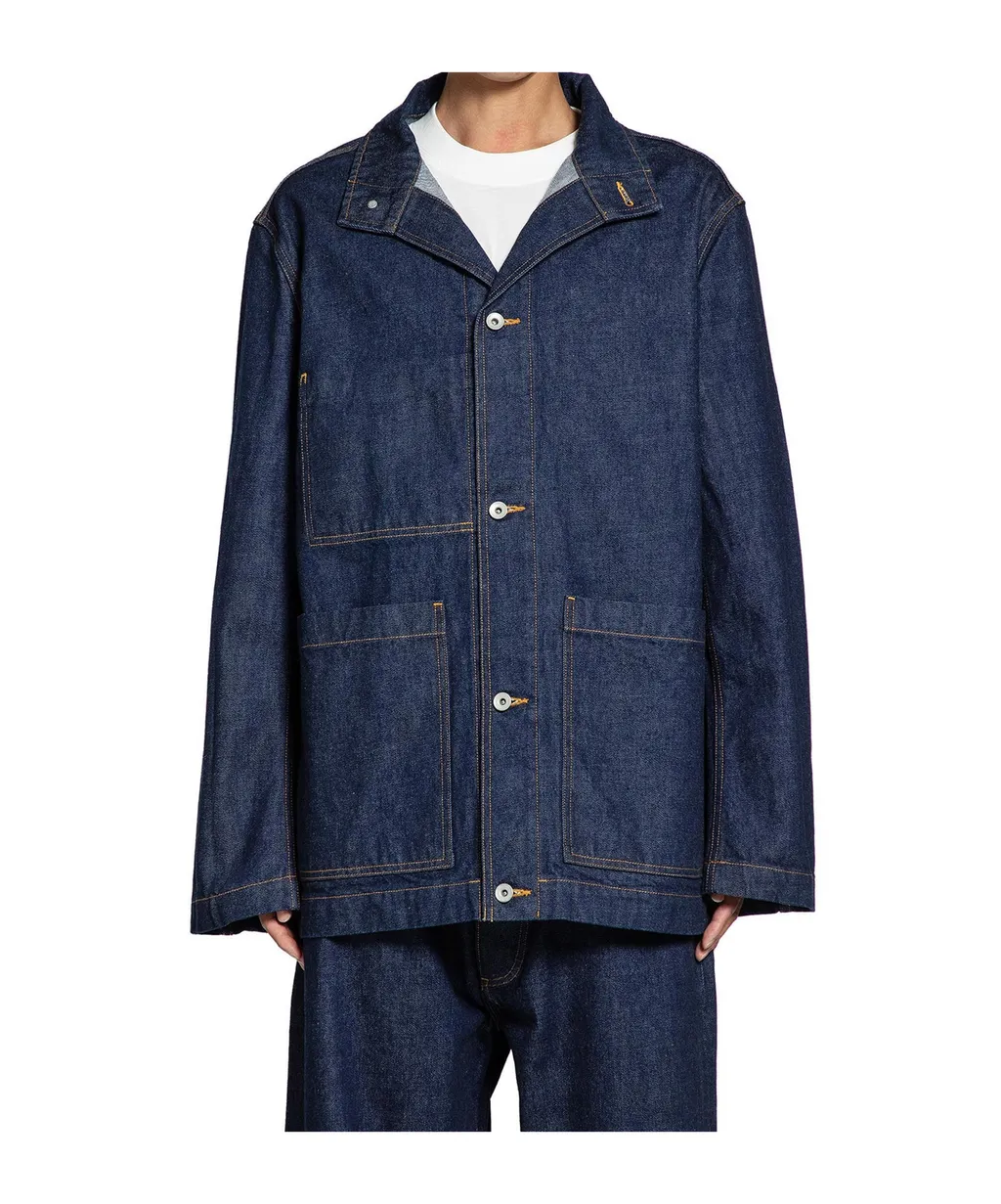 Button-Front Denim Jacket