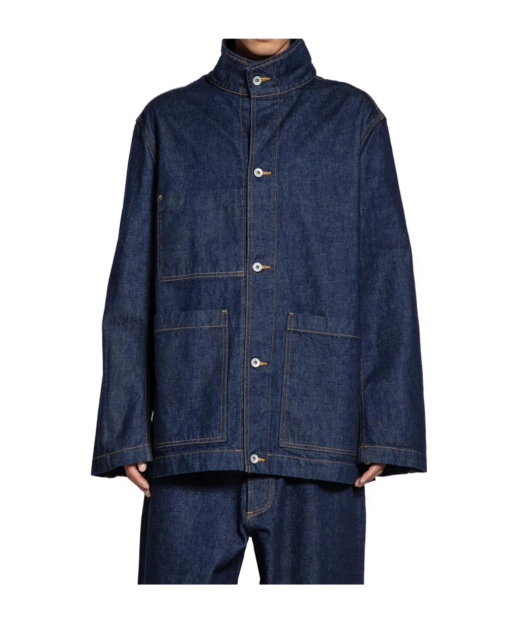 Button-Front Denim Jacket