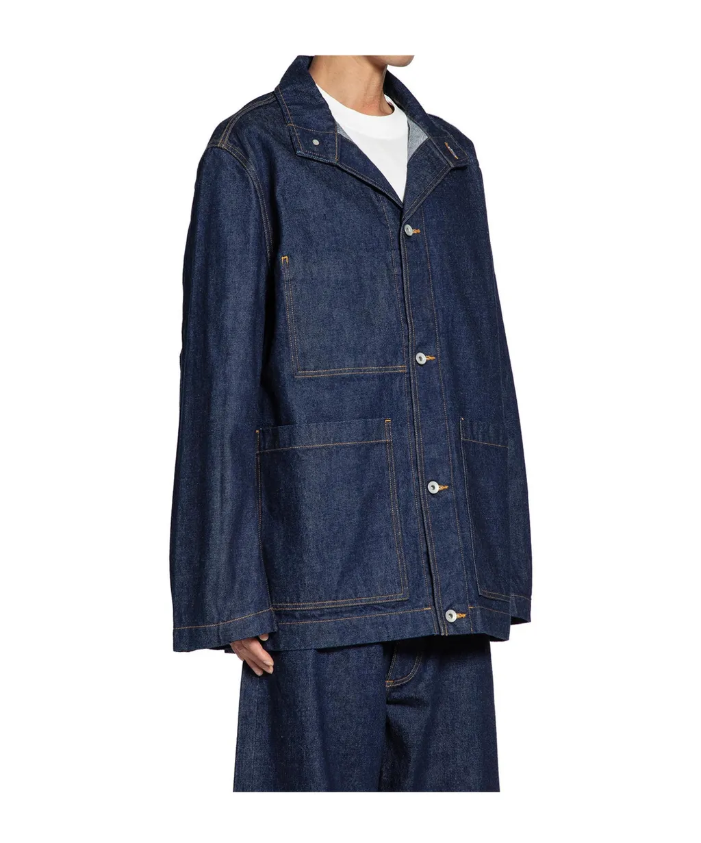 Button-Front Denim Jacket
