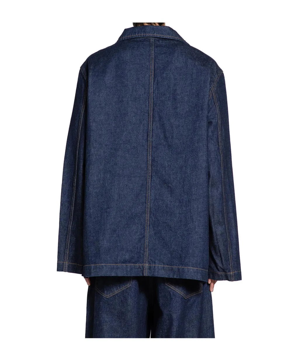 Button-Front Denim Jacket