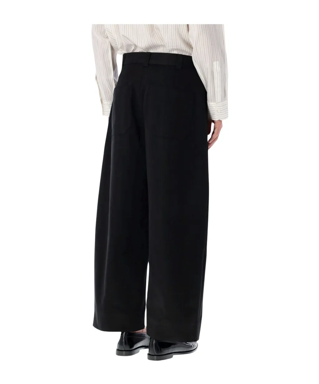 High-Waisted Pleated Casual Pants