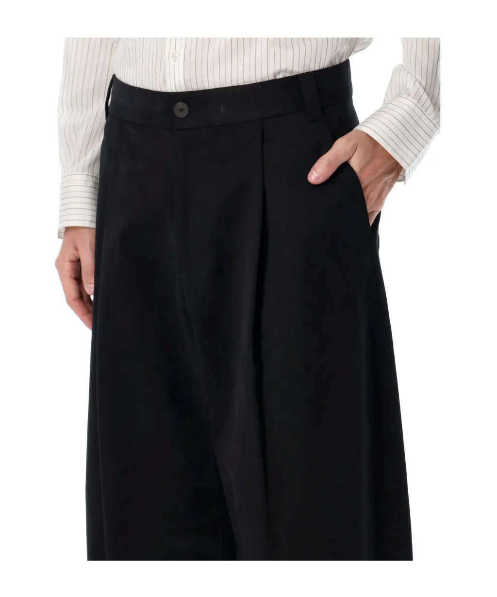High-Waisted Pleated Casual Pants
