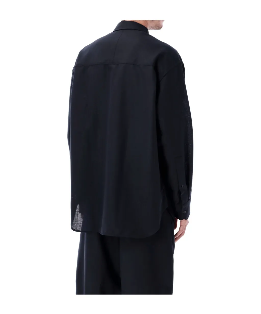 Pointed Collar Long-Sleeved Shirt