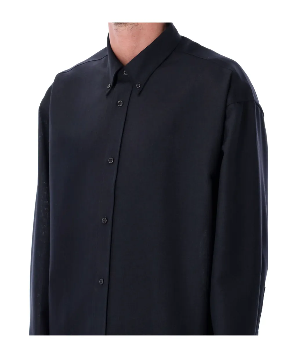 Pointed Collar Long-Sleeved Shirt