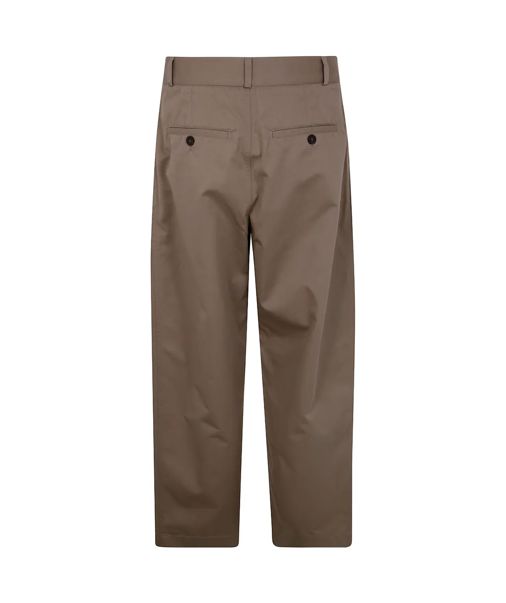 Slim-Fit Curved Leg Trousers