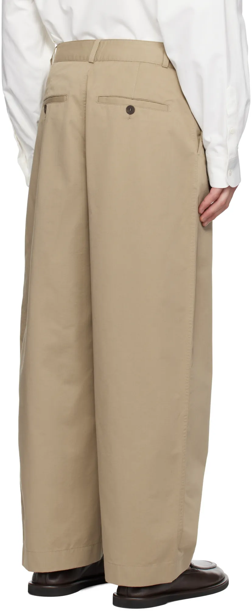 Slim-Fit Curved Leg Trousers