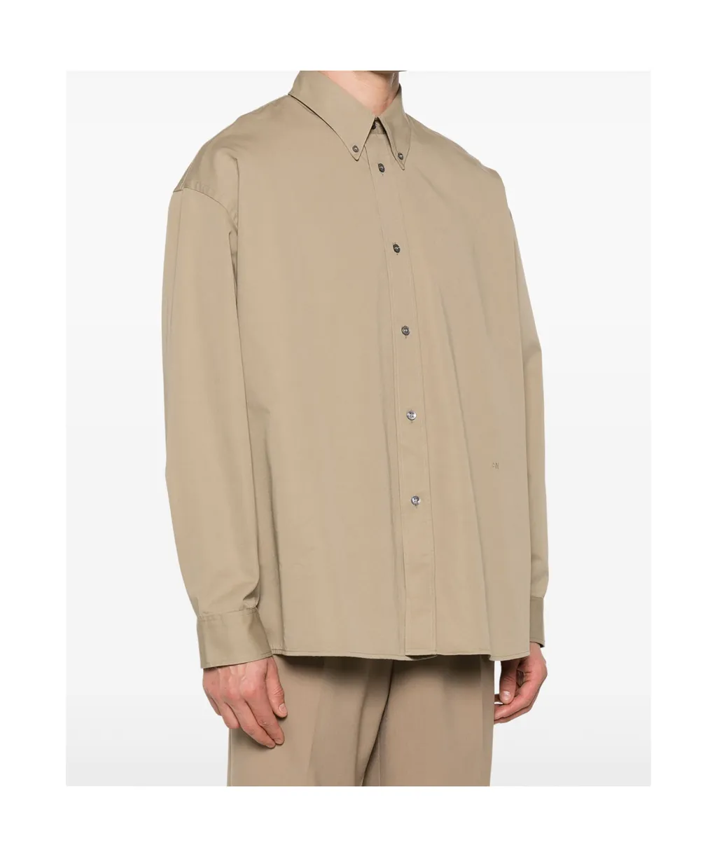 Logo Embroidered Long Sleeved Shirt