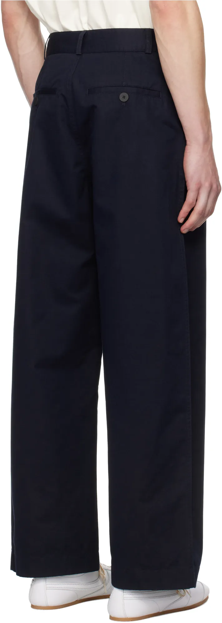 Slim-Fit Curved Leg Trousers