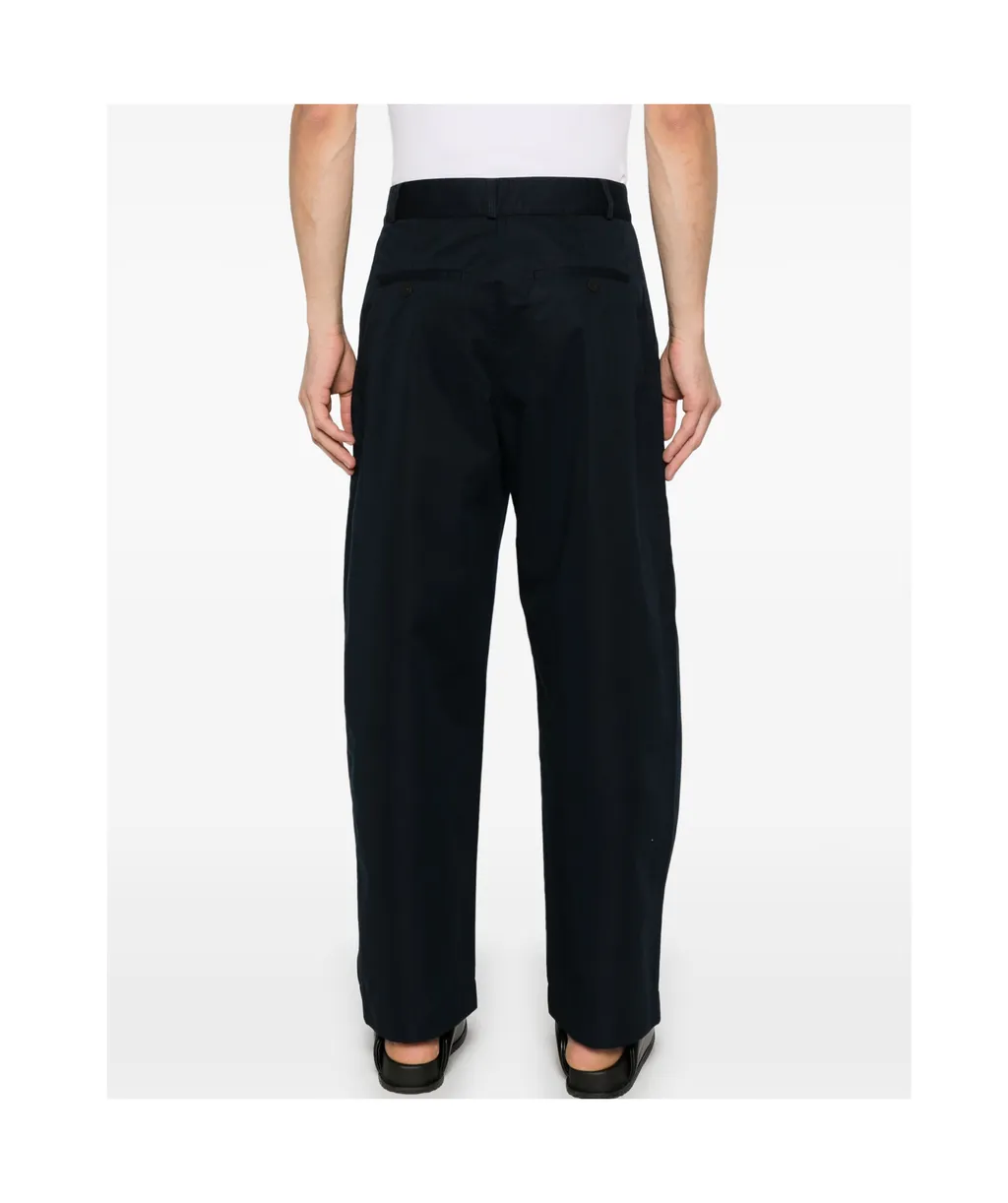 Slim-Fit Curved Leg Trousers