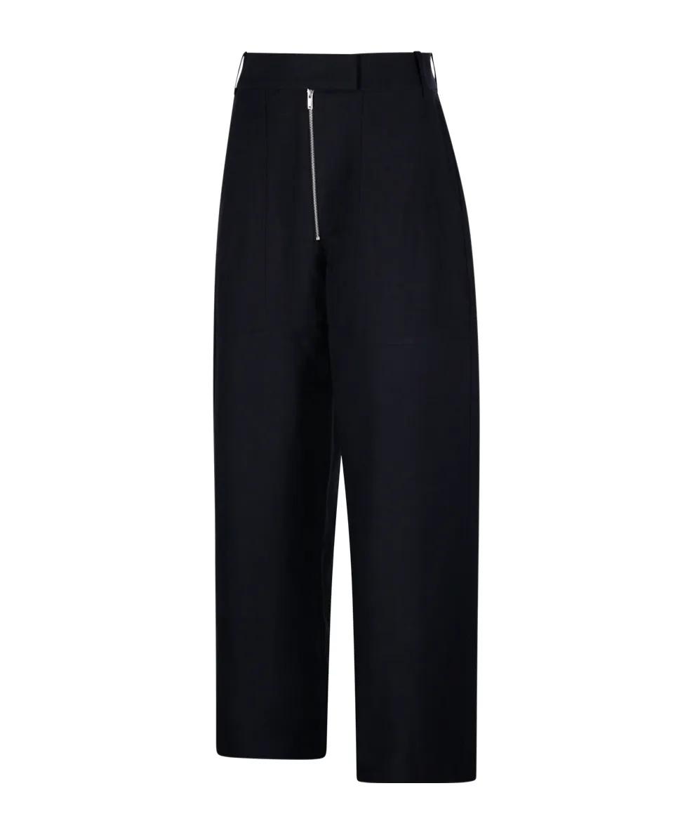 Zip-Up Palazzo Trousers