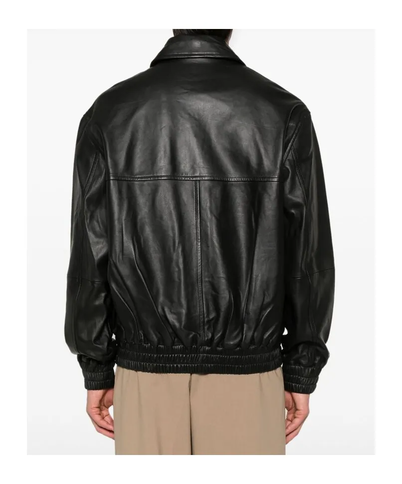 Lapel Zipper Leather Jacket