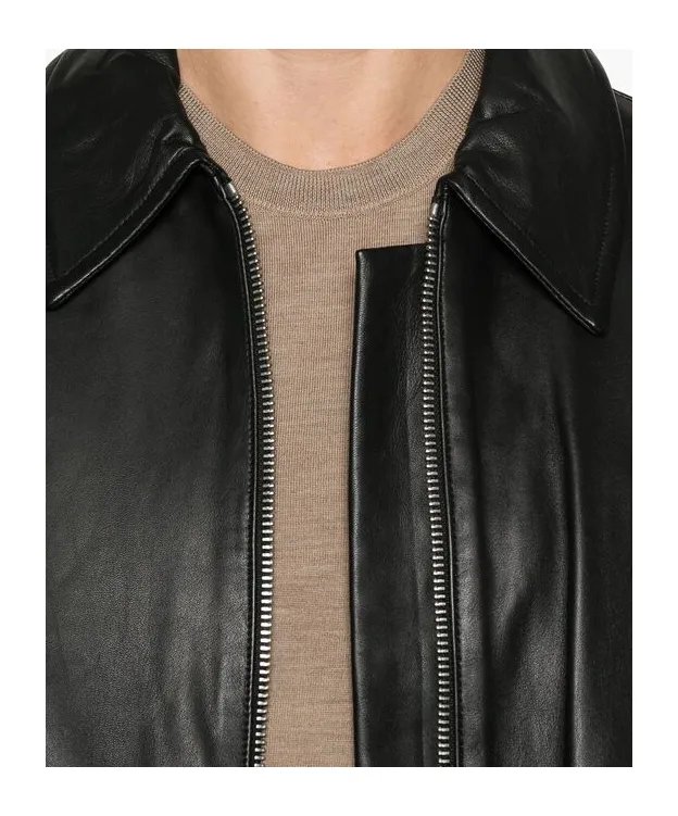 Lapel Zipper Leather Jacket