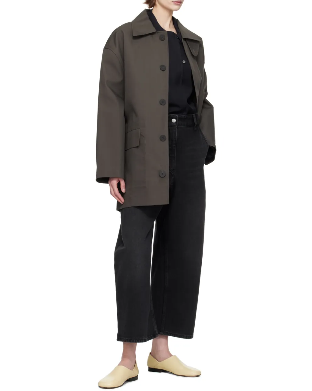 Logo Patch Cropped Wide-Leg Jeans