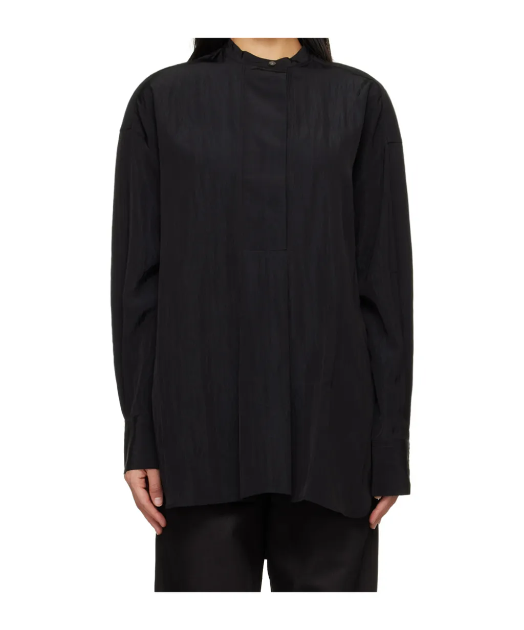 Stand-Collar Long-Sleeved Shirt