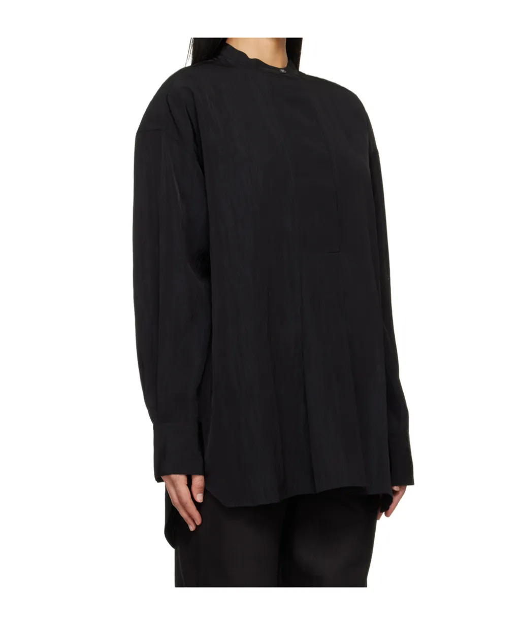 Stand-Collar Long-Sleeved Shirt