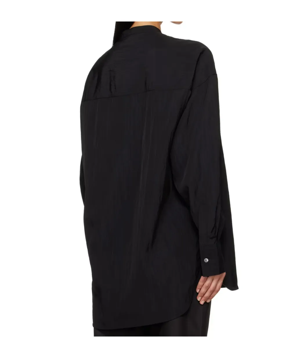 Stand-Collar Long-Sleeved Shirt