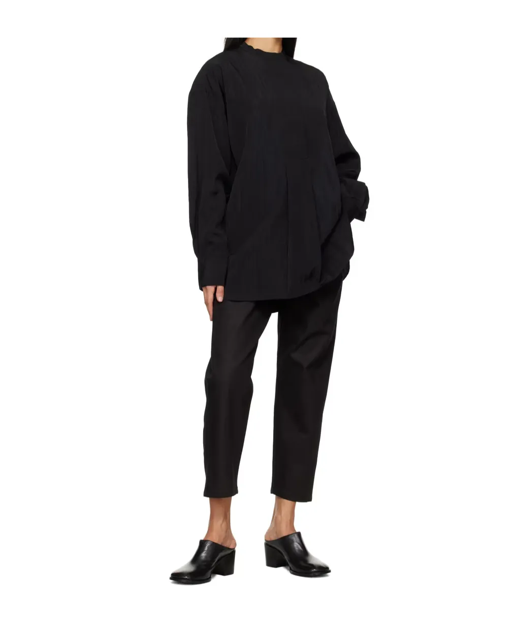 Stand-Collar Long-Sleeved Shirt