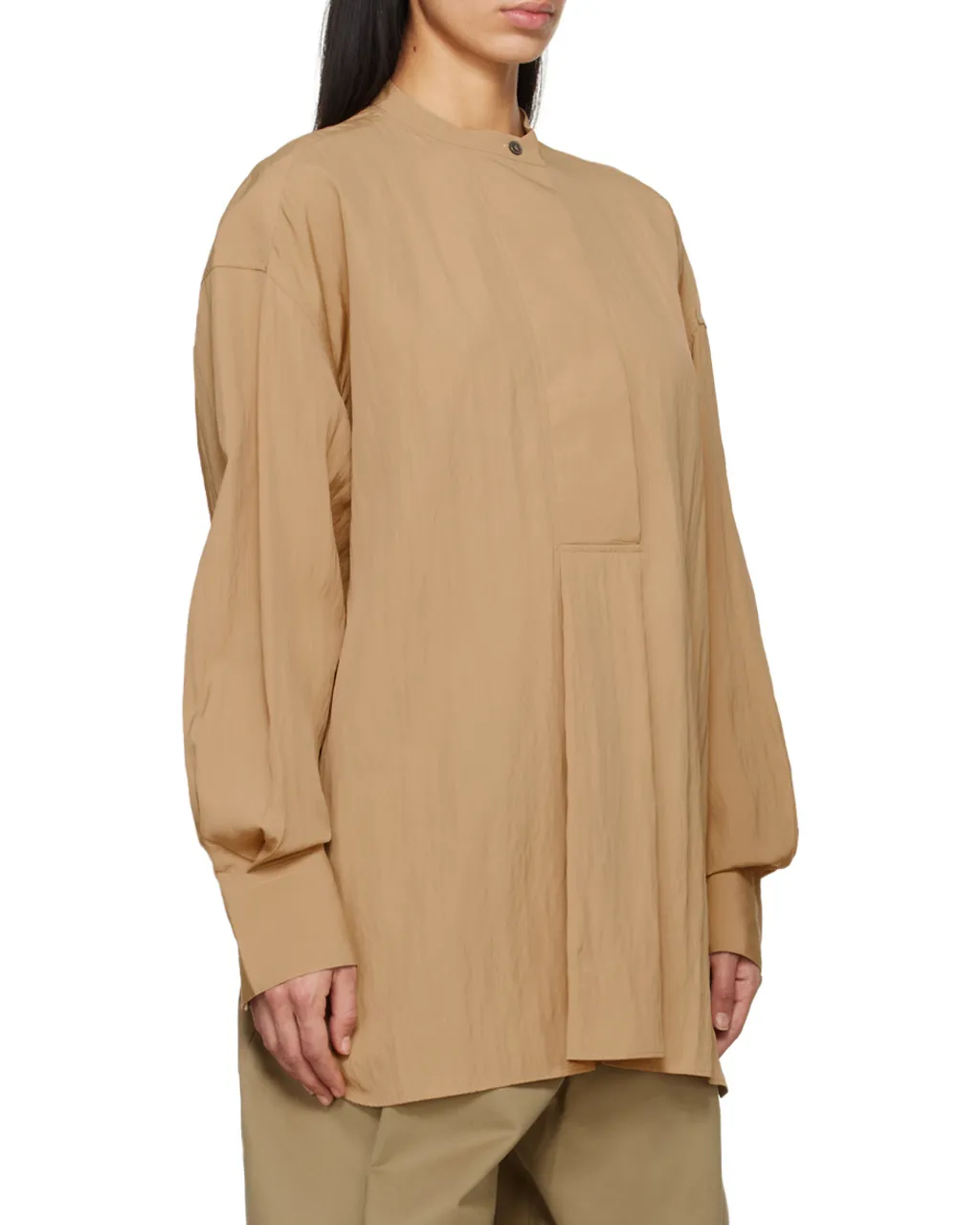 Stand-Collar Long-Sleeved Shirt