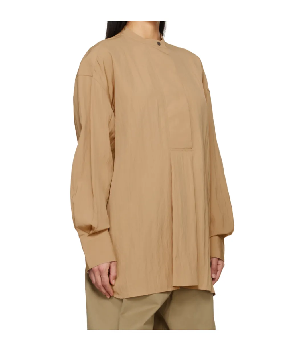 Stand-Collar Long-Sleeved Shirt