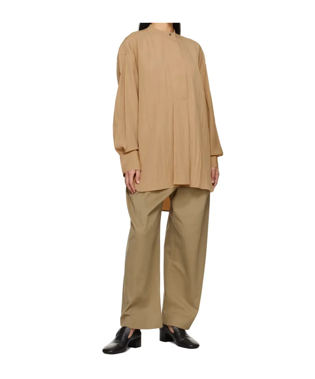 Stand-Collar Long-Sleeved Shirt