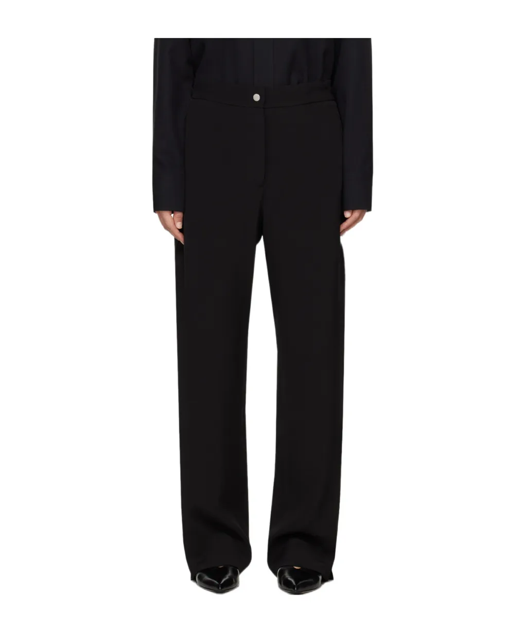 Semi-Elastic Waist-Edge Casual Pants