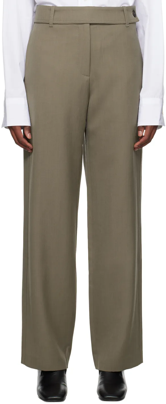 Mid-Rise Straight-Leg Trousers