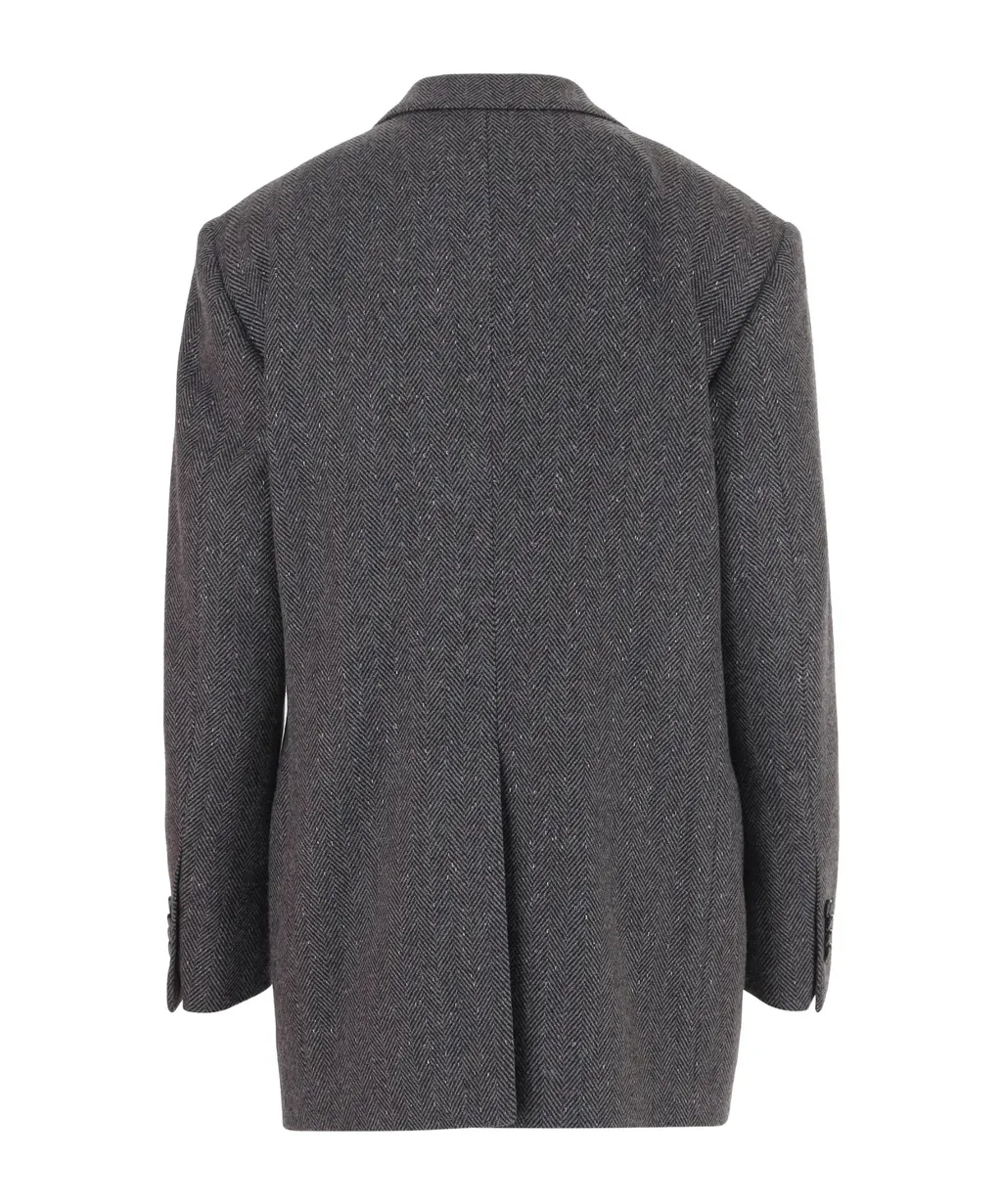 Herringbone Single-Breasted Jacket