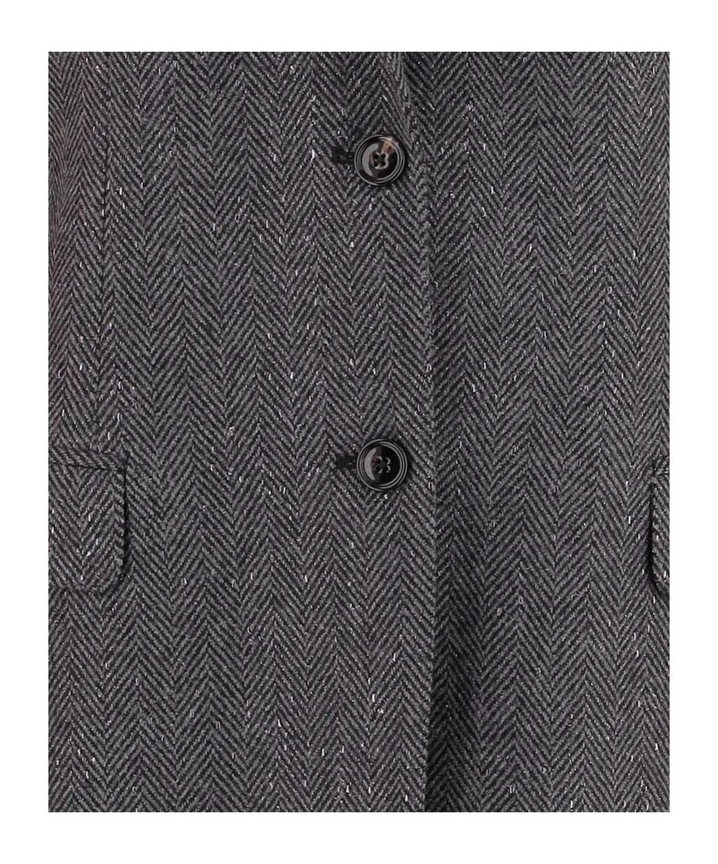 Herringbone Single-Breasted Jacket