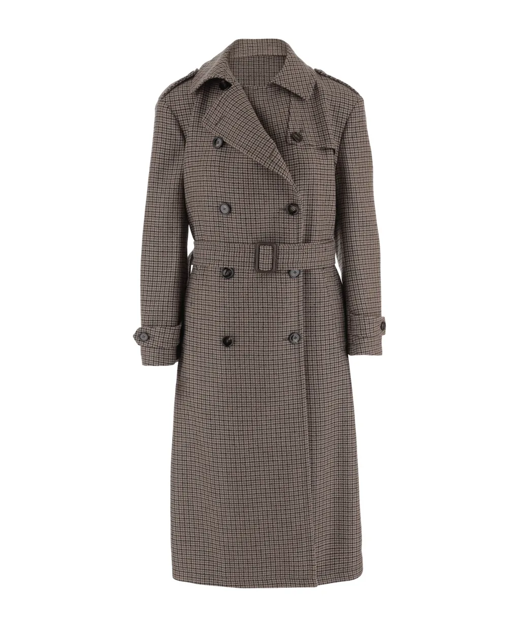 Bonnys Houndstooth Belted Coat