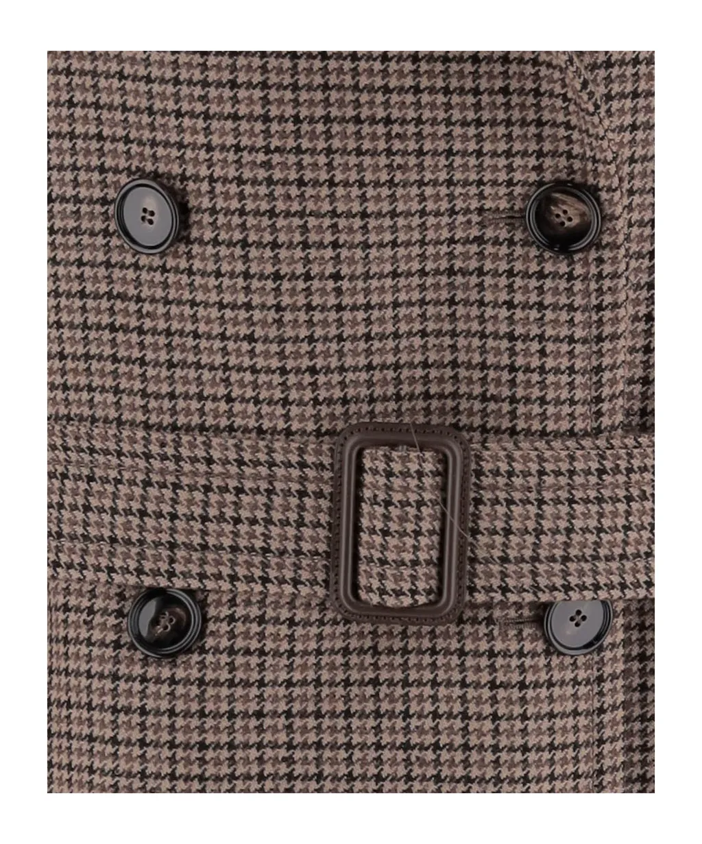 Bonnys Houndstooth Belted Coat