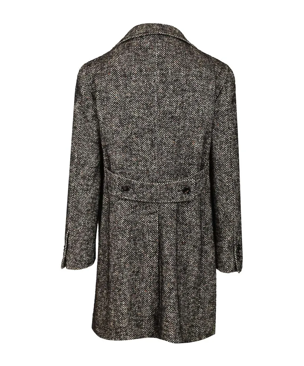Double Breasted Herringbone Coat