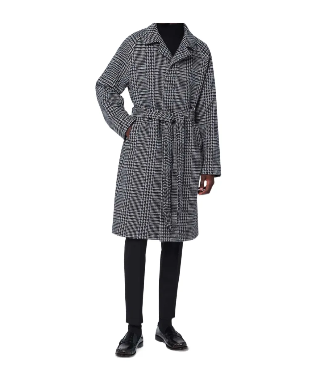 Check-Print Coat
