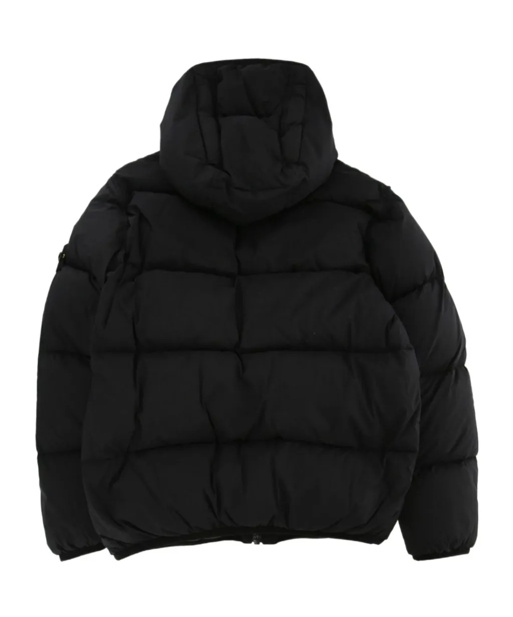 Logo Patch Hooded Down Short Parka