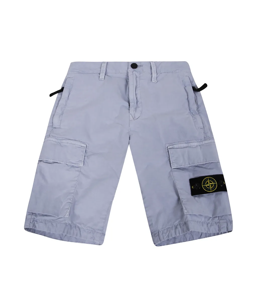 Compass-Motif Button Detailed Shorts