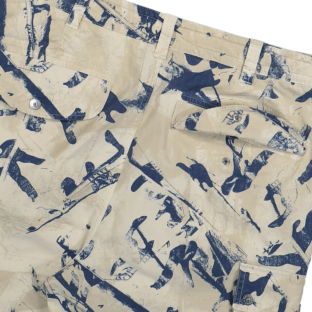 Paint-Printed Cargo Bermuda Shorts