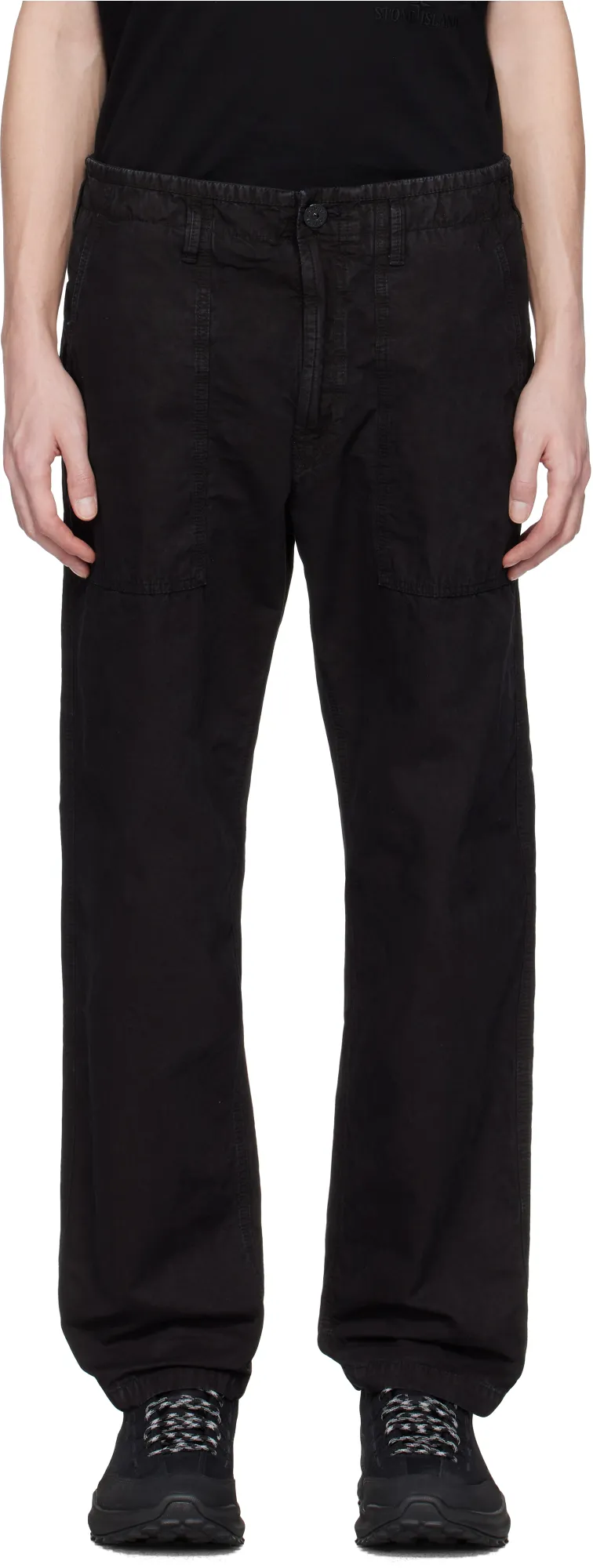 Logo Patch Straight-Leg Pants