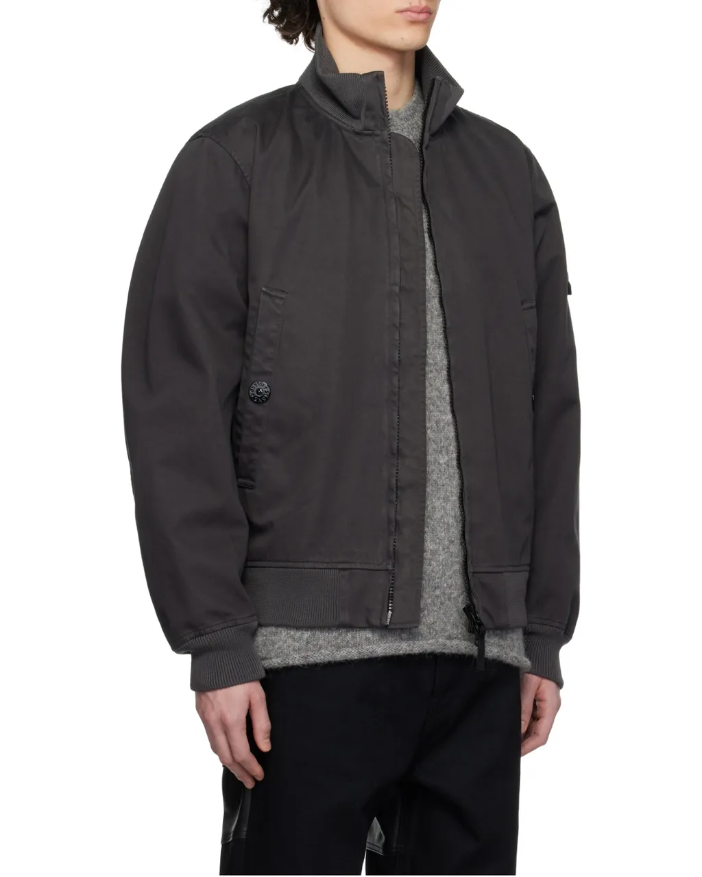 Compass Patch High-Neck Bomber Jacket