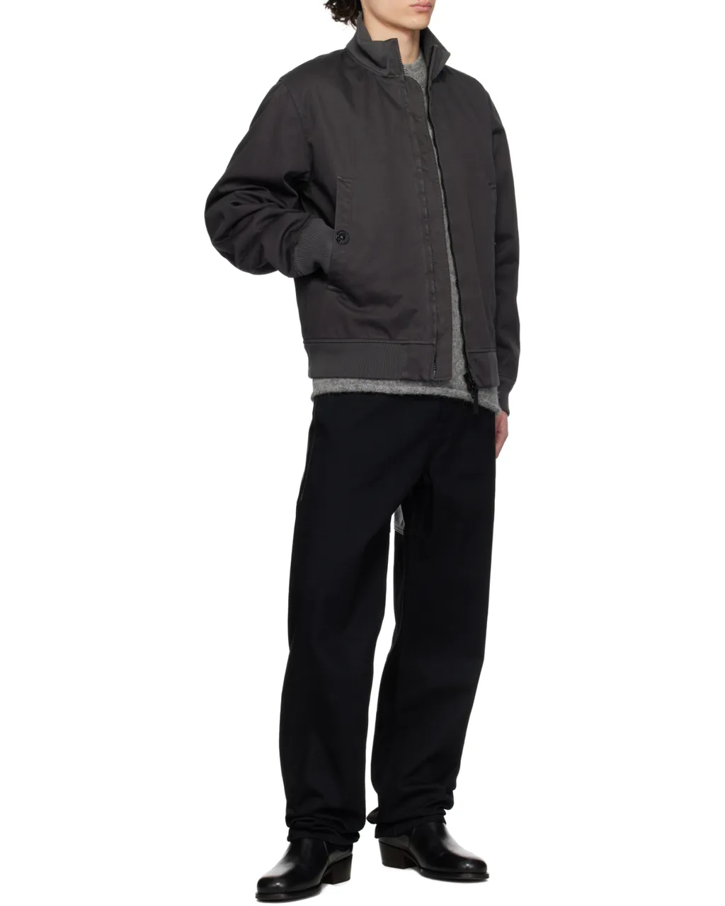 Compass Patch High-Neck Bomber Jacket