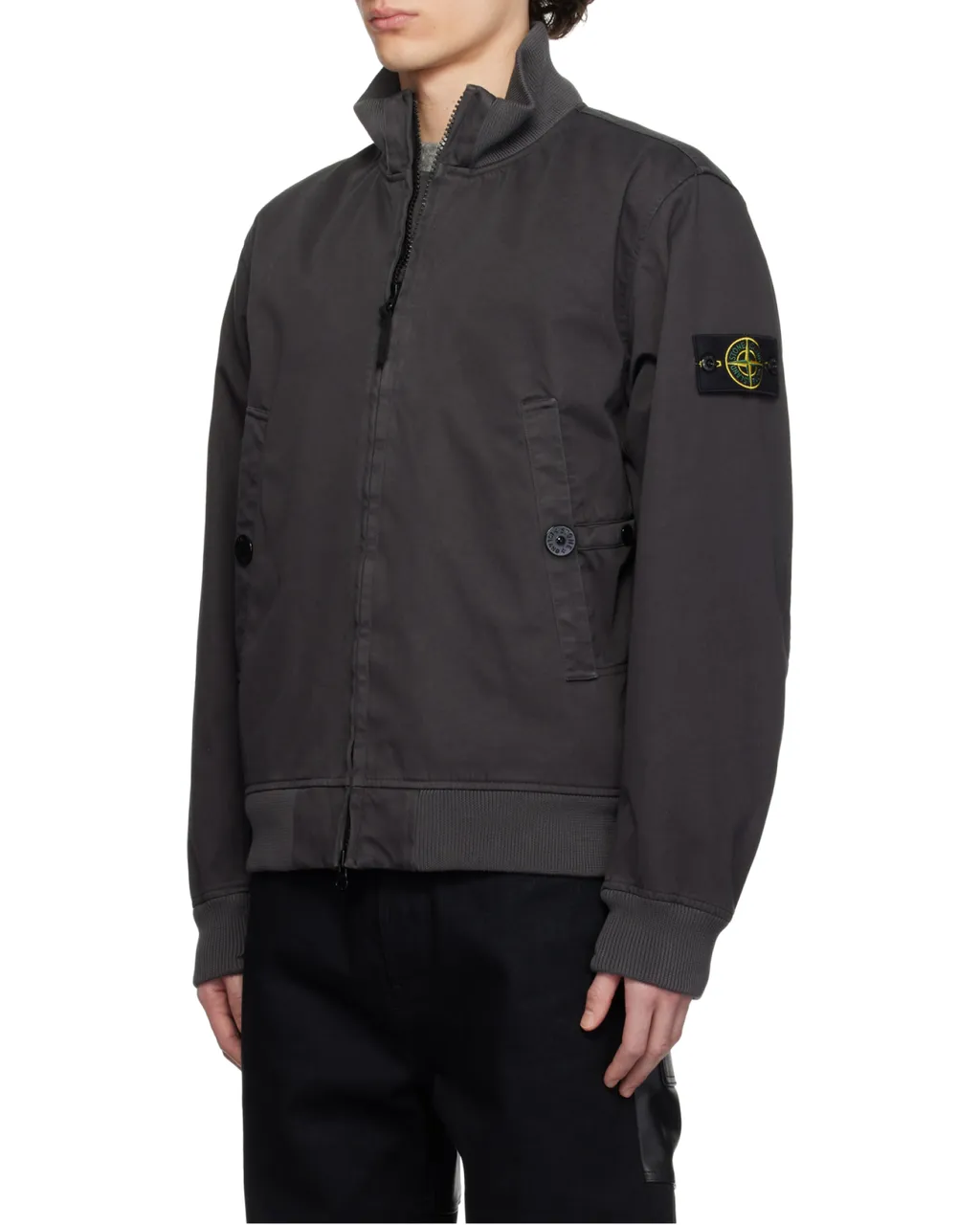 Compass Patch High-Neck Bomber Jacket