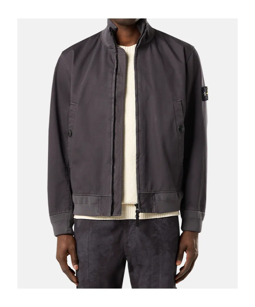 Compass Patch High-Neck Bomber Jacket