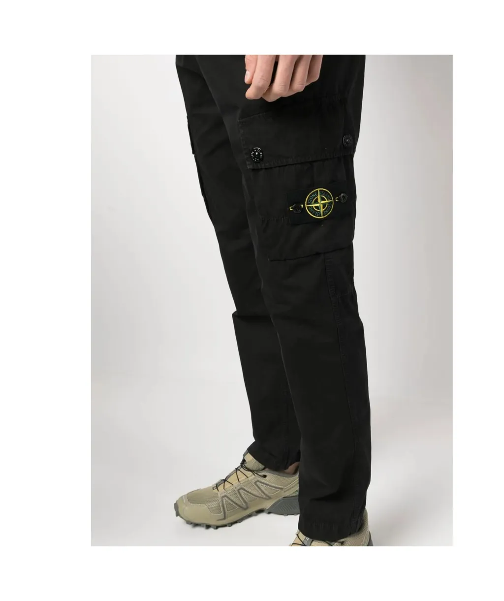 Brushed Old Effect Slim Fit Cargo Trousers