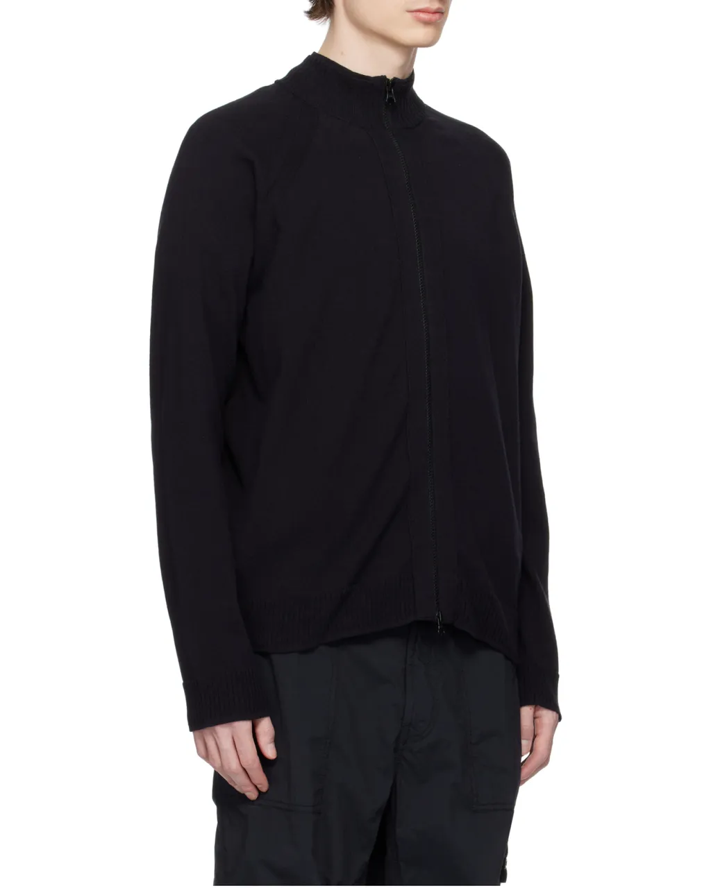 Logo Patch Zipped Knit Cardigan