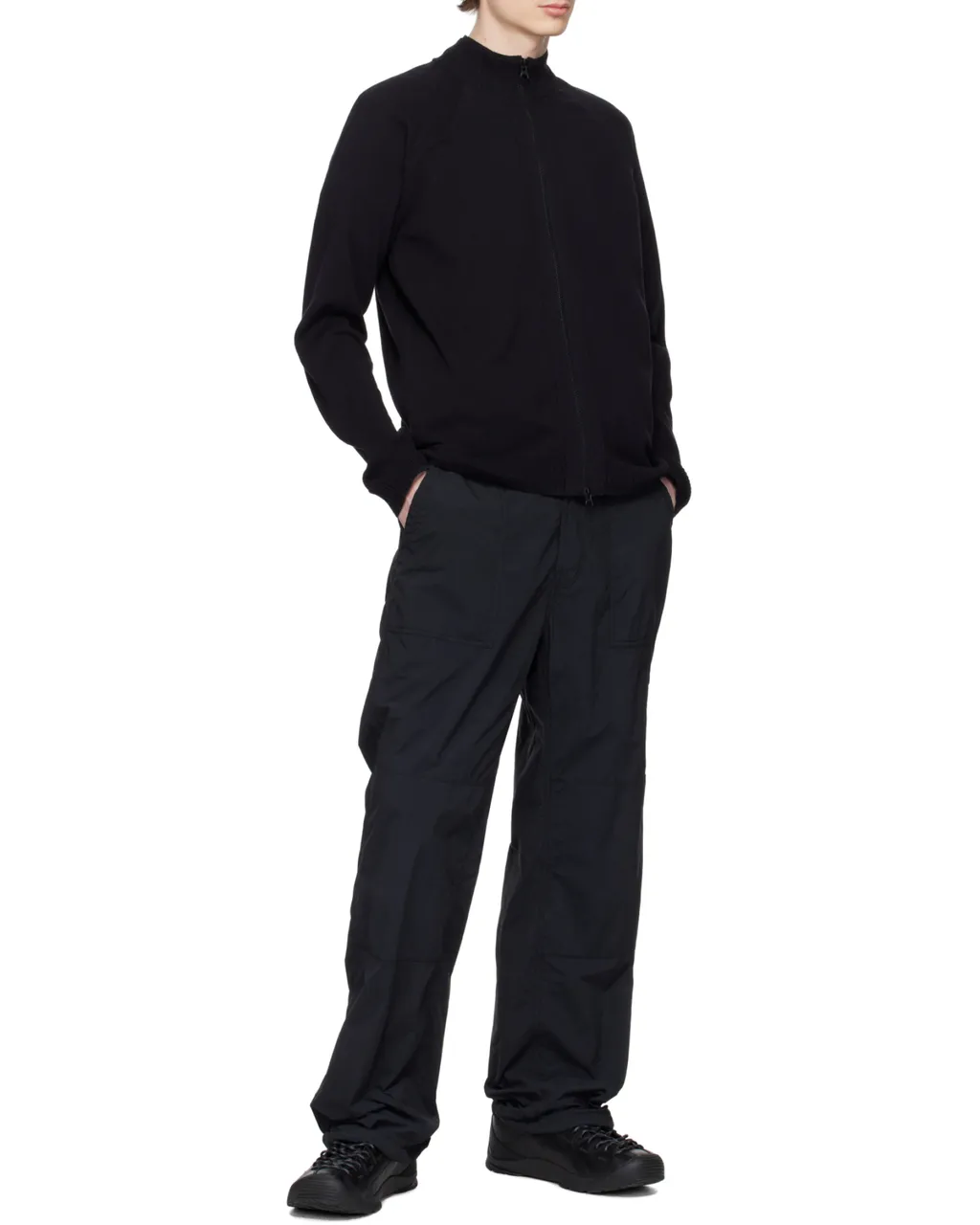 Logo Patch Zipped Knit Cardigan