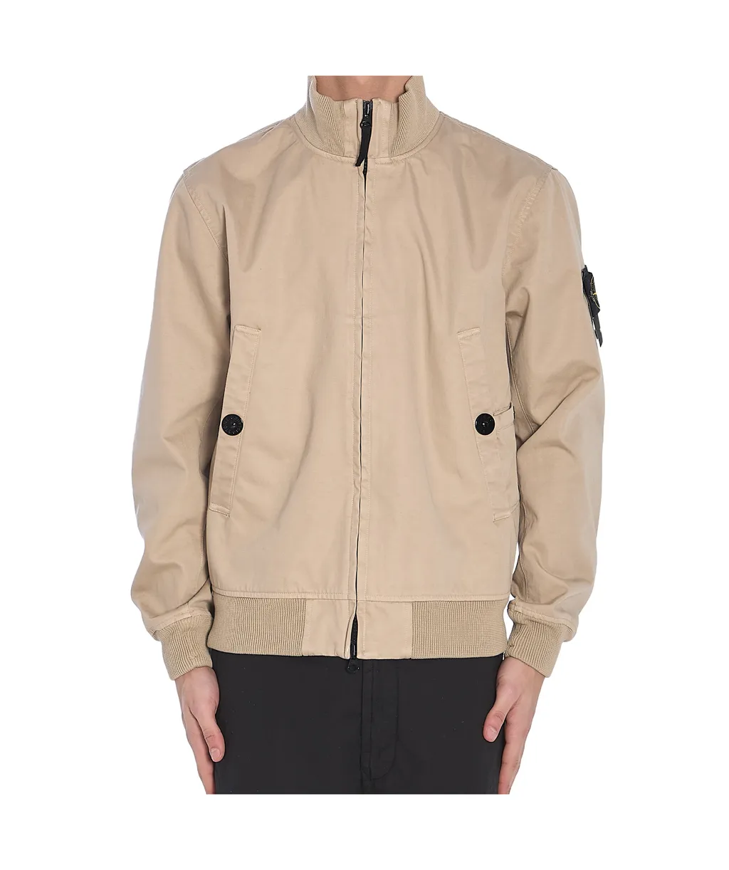 Compass Patch High-Neck Bomber Jacket