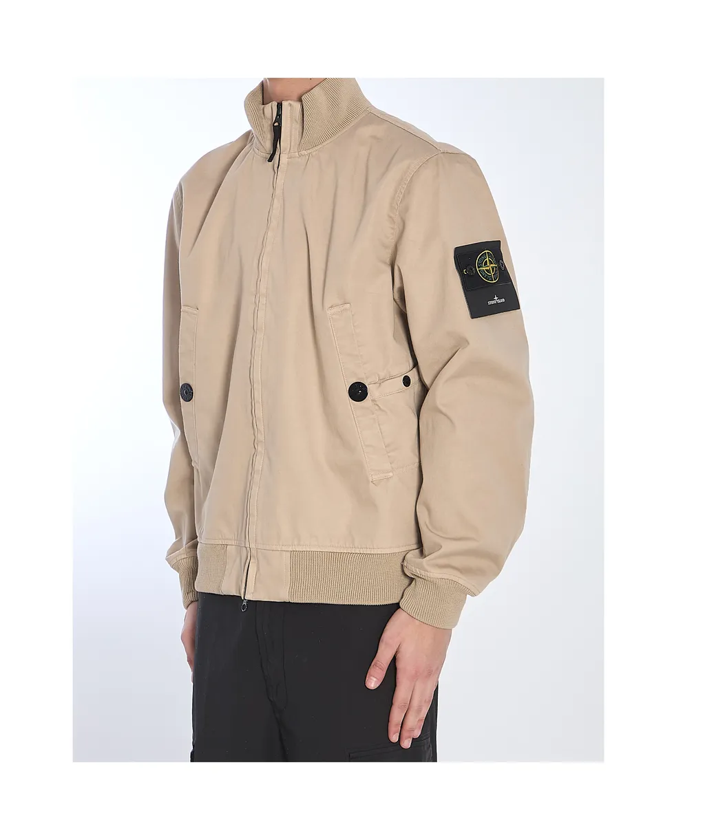 Compass Patch High-Neck Bomber Jacket