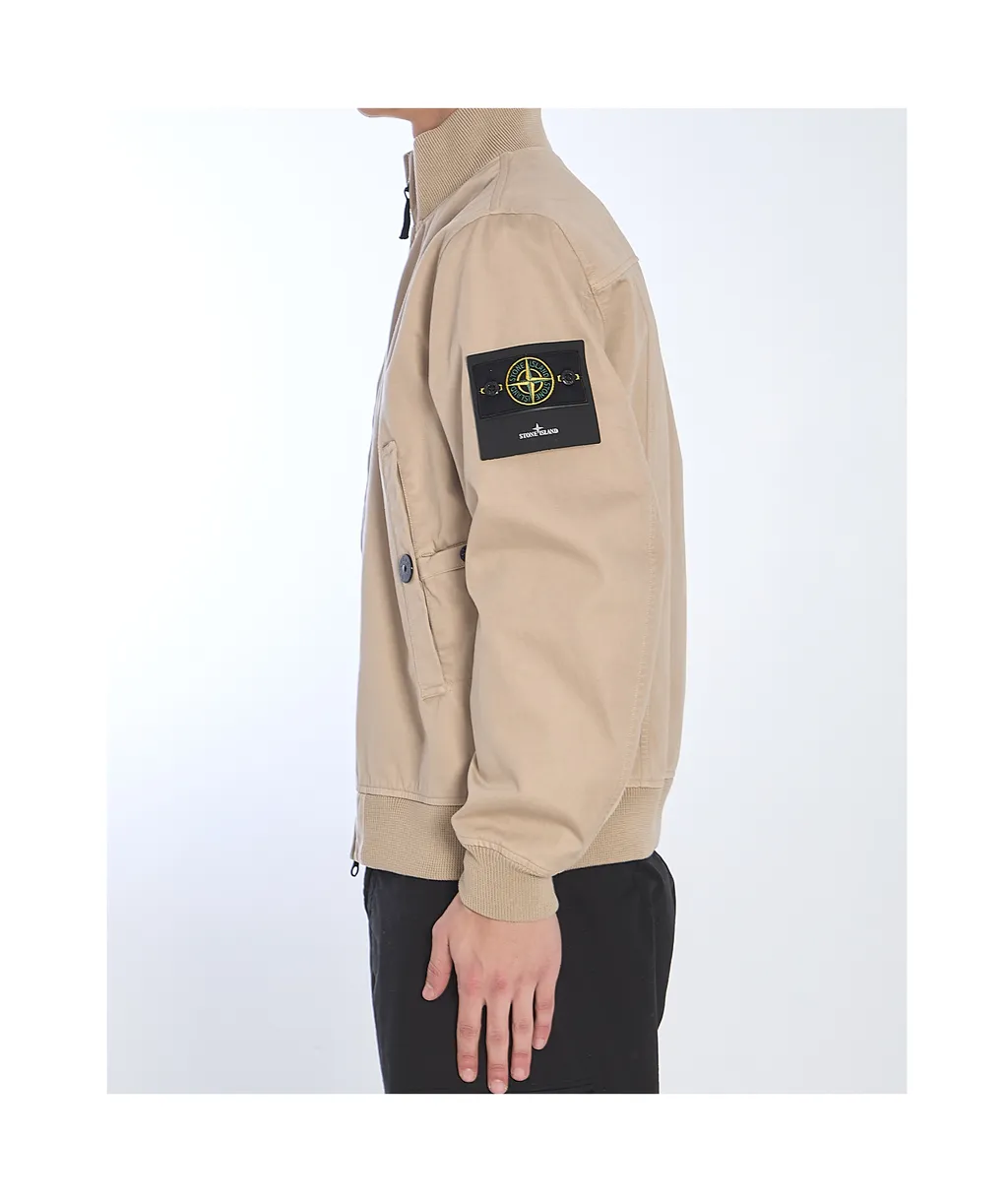 Compass Patch High-Neck Bomber Jacket