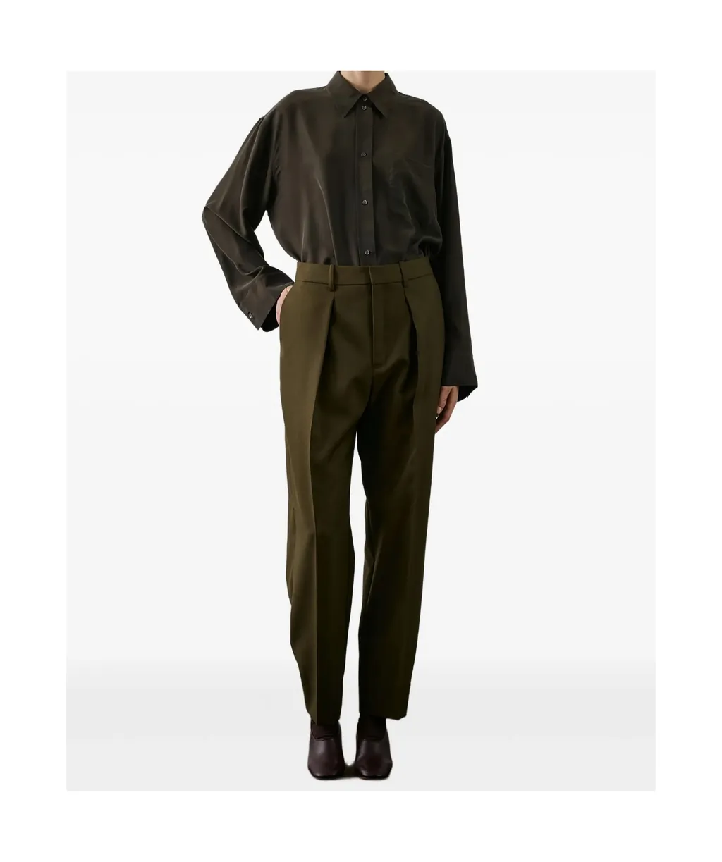 Pleated High-Waist Pants