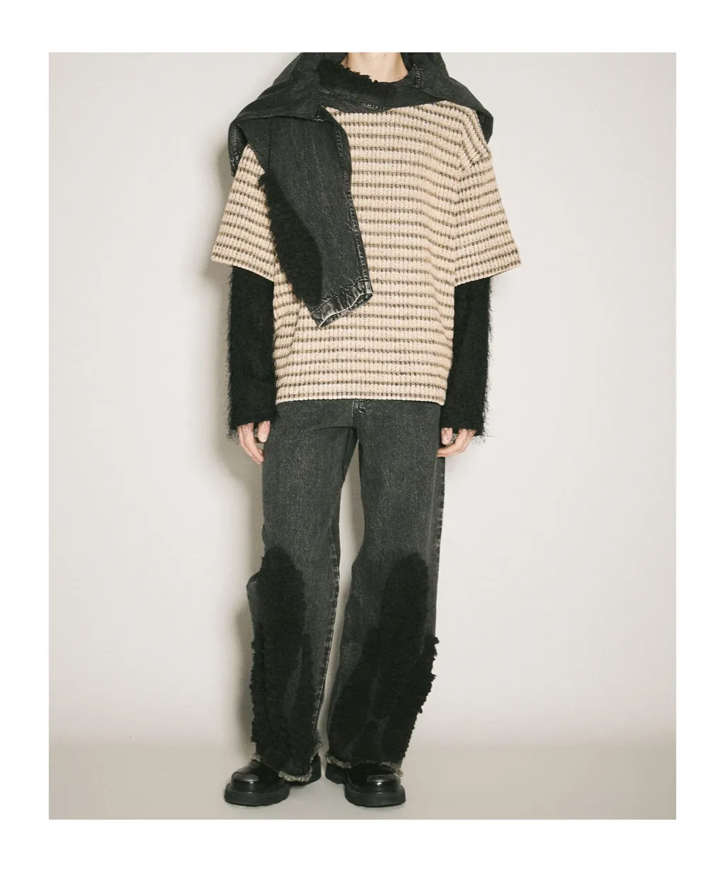 Double Layered Sleeved Ribbed Jumper